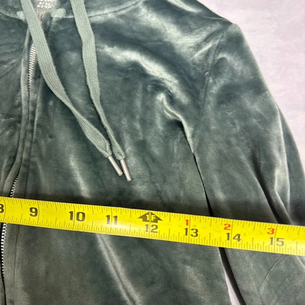 Aerie Womens Real Good‎ Cropped Full-Zip Hoodie Olive Green Long Sleeve Size S